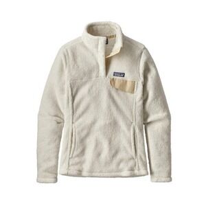 Patagonia Re-Tool Jacket Womens Medium White Fleece Snap Pullover Sweater Logo